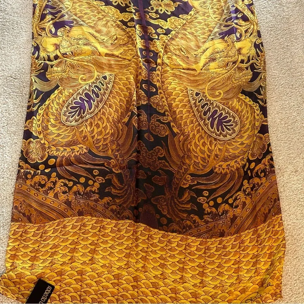 NWT Roberto Cavalli‎ 100% Silk Scarf